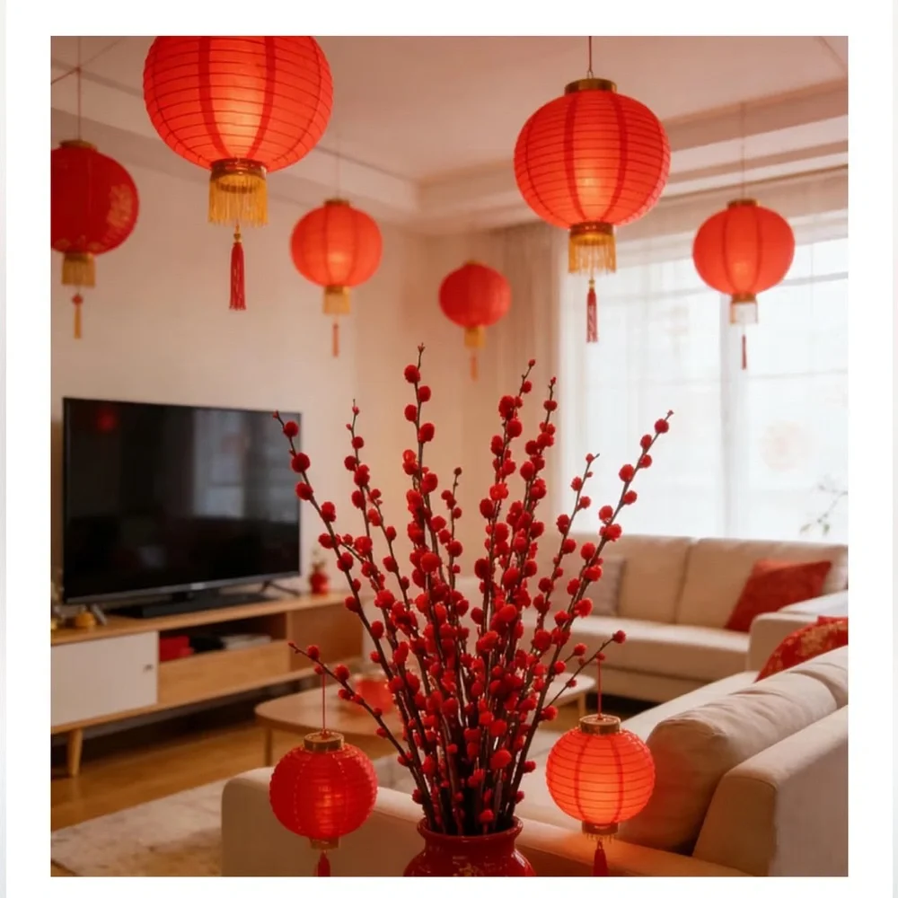 Red Willow Stems 100% Real Floral Plant Home Holiday Decor 16” Length (60pc)